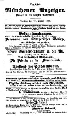 Neueste Nachrichten aus dem Gebiete der Politik (Münchner neueste Nachrichten) Dienstag 28. August 1855