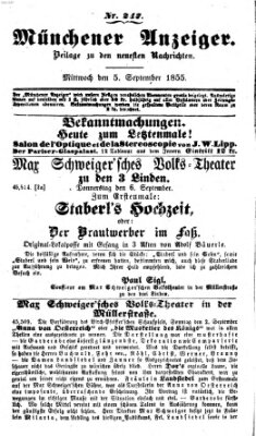 Neueste Nachrichten aus dem Gebiete der Politik (Münchner neueste Nachrichten) Mittwoch 5. September 1855