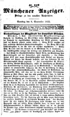 Neueste Nachrichten aus dem Gebiete der Politik (Münchner neueste Nachrichten) Samstag 8. September 1855