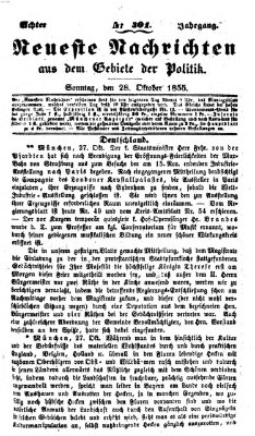 Neueste Nachrichten aus dem Gebiete der Politik (Münchner neueste Nachrichten) Sonntag 28. Oktober 1855