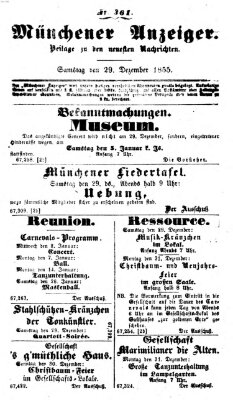 Neueste Nachrichten aus dem Gebiete der Politik (Münchner neueste Nachrichten) Samstag 29. Dezember 1855