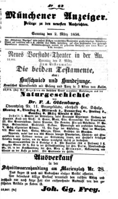 Neueste Nachrichten aus dem Gebiete der Politik (Münchner neueste Nachrichten) Sonntag 2. März 1856
