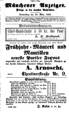 Neueste Nachrichten aus dem Gebiete der Politik (Münchner neueste Nachrichten) Donnerstag 20. März 1856