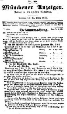 Neueste Nachrichten aus dem Gebiete der Politik (Münchner neueste Nachrichten) Sonntag 30. März 1856