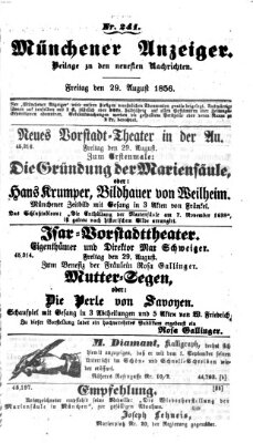 Neueste Nachrichten aus dem Gebiete der Politik (Münchner neueste Nachrichten) Freitag 29. August 1856