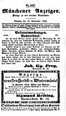 Neueste Nachrichten aus dem Gebiete der Politik (Münchner neueste Nachrichten) Dienstag 16. September 1856