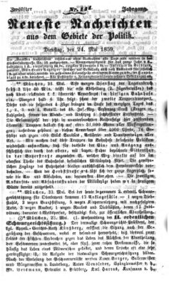 Neueste Nachrichten aus dem Gebiete der Politik (Münchner neueste Nachrichten) Dienstag 24. Mai 1859