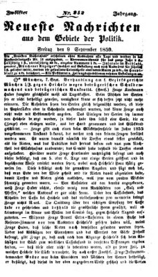 Neueste Nachrichten aus dem Gebiete der Politik (Münchner neueste Nachrichten) Freitag 9. September 1859