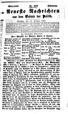 Neueste Nachrichten aus dem Gebiete der Politik (Münchner neueste Nachrichten) Dienstag 15. Oktober 1861