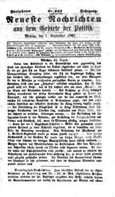 Neueste Nachrichten aus dem Gebiete der Politik (Münchner neueste Nachrichten) Montag 1. September 1862