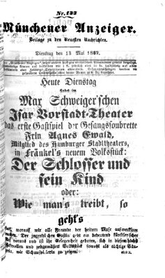 Münchener Anzeiger (Münchner neueste Nachrichten) Dienstag 13. Mai 1862