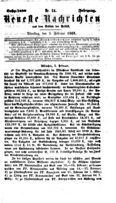 Neueste Nachrichten aus dem Gebiete der Politik (Münchner neueste Nachrichten) Dienstag 3. Februar 1863