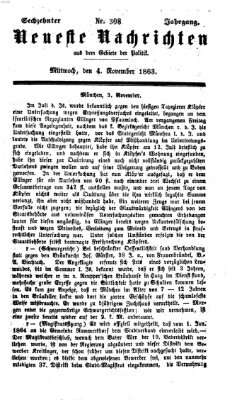 Neueste Nachrichten aus dem Gebiete der Politik (Münchner neueste Nachrichten) Mittwoch 4. November 1863