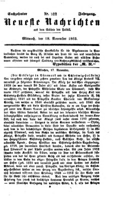 Neueste Nachrichten aus dem Gebiete der Politik (Münchner neueste Nachrichten) Mittwoch 18. November 1863