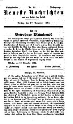 Neueste Nachrichten aus dem Gebiete der Politik (Münchner neueste Nachrichten) Freitag 27. November 1863