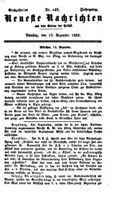 Neueste Nachrichten aus dem Gebiete der Politik (Münchner neueste Nachrichten) Dienstag 15. Dezember 1863