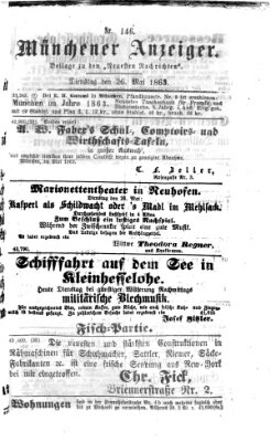 Münchener Anzeiger (Münchner neueste Nachrichten) Dienstag 26. Mai 1863