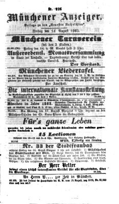Münchener Anzeiger (Münchner neueste Nachrichten) Freitag 14. August 1863