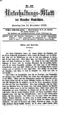 Neueste Nachrichten aus dem Gebiete der Politik (Münchner neueste Nachrichten) Sonntag 14. Dezember 1862