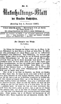 Neueste Nachrichten aus dem Gebiete der Politik (Münchner neueste Nachrichten) Sonntag 4. Januar 1863
