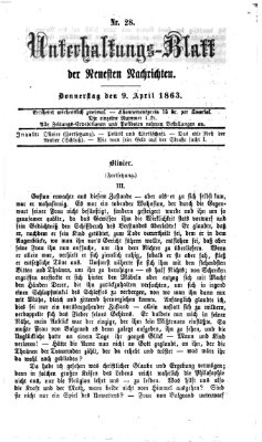 Neueste Nachrichten aus dem Gebiete der Politik (Münchner neueste Nachrichten) Donnerstag 9. April 1863
