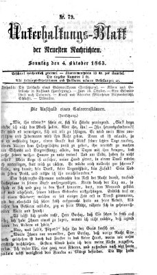 Neueste Nachrichten aus dem Gebiete der Politik (Münchner neueste Nachrichten) Sonntag 4. Oktober 1863