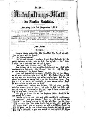 Neueste Nachrichten aus dem Gebiete der Politik (Münchner neueste Nachrichten) Sonntag 20. Dezember 1863