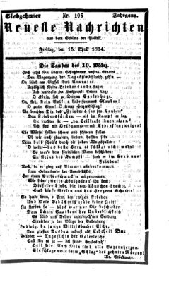 Neueste Nachrichten aus dem Gebiete der Politik (Münchner neueste Nachrichten) Freitag 15. April 1864