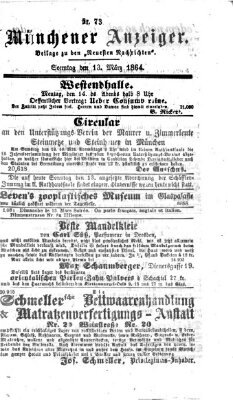 Münchener Anzeiger (Münchner neueste Nachrichten) Sonntag 13. März 1864