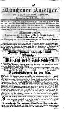Münchener Anzeiger (Münchner neueste Nachrichten) Donnerstag 26. Mai 1864
