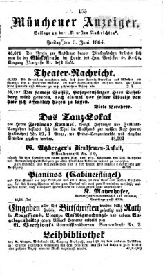Münchener Anzeiger (Münchner neueste Nachrichten) Freitag 3. Juni 1864