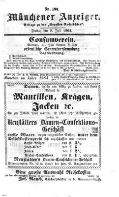 Münchener Anzeiger (Münchner neueste Nachrichten) Freitag 8. Juli 1864