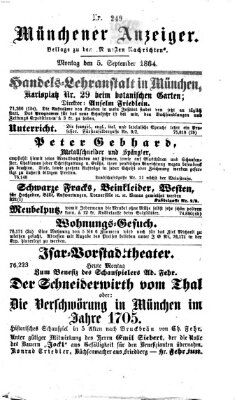 Münchener Anzeiger (Münchner neueste Nachrichten) Montag 5. September 1864