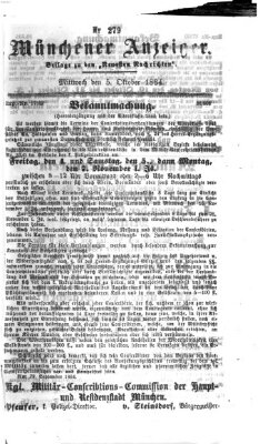 Münchener Anzeiger (Münchner neueste Nachrichten) Mittwoch 5. Oktober 1864