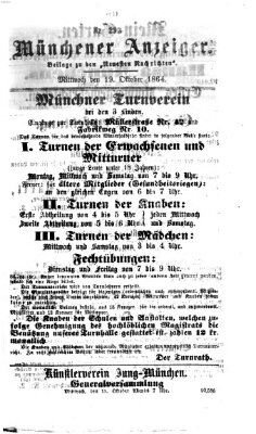 Münchener Anzeiger (Münchner neueste Nachrichten) Mittwoch 19. Oktober 1864