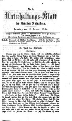 Neueste Nachrichten aus dem Gebiete der Politik (Münchner neueste Nachrichten) Sonntag 10. Januar 1864