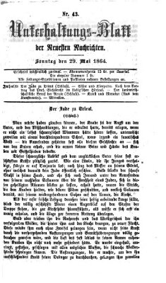 Neueste Nachrichten aus dem Gebiete der Politik (Münchner neueste Nachrichten) Sonntag 29. Mai 1864