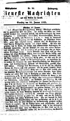 Neueste Nachrichten aus dem Gebiete der Politik (Münchner neueste Nachrichten) Samstag 28. Januar 1865