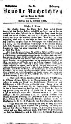 Neueste Nachrichten aus dem Gebiete der Politik (Münchner neueste Nachrichten) Freitag 3. Februar 1865