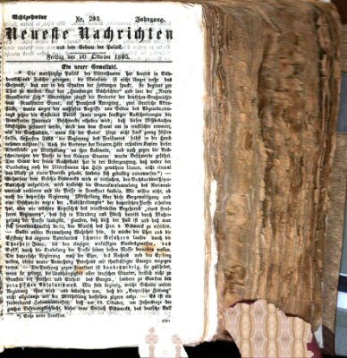 Neueste Nachrichten aus dem Gebiete der Politik (Münchner neueste Nachrichten) Freitag 20. Oktober 1865