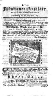 Münchener Anzeiger (Münchner neueste Nachrichten) Donnerstag 14. Dezember 1865