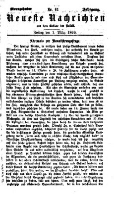 Neueste Nachrichten aus dem Gebiete der Politik (Münchner neueste Nachrichten) Freitag 2. März 1866
