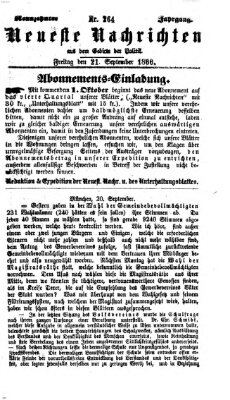 Neueste Nachrichten aus dem Gebiete der Politik (Münchner neueste Nachrichten) Freitag 21. September 1866