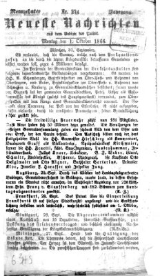 Neueste Nachrichten aus dem Gebiete der Politik (Münchner neueste Nachrichten) Montag 1. Oktober 1866