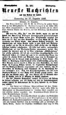 Neueste Nachrichten aus dem Gebiete der Politik (Münchner neueste Nachrichten) Donnerstag 27. Dezember 1866