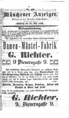 Münchener Anzeiger (Münchner neueste Nachrichten) Mittwoch 30. Mai 1866