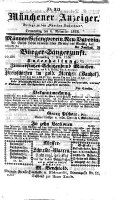 Münchener Anzeiger (Münchner neueste Nachrichten) Donnerstag 8. November 1866