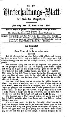 Neueste Nachrichten aus dem Gebiete der Politik (Münchner neueste Nachrichten) Sonntag 11. November 1866