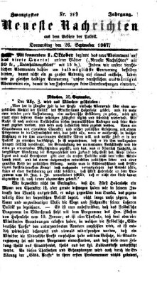 Neueste Nachrichten aus dem Gebiete der Politik (Münchner neueste Nachrichten) Donnerstag 26. September 1867