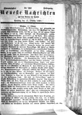 Neueste Nachrichten aus dem Gebiete der Politik (Münchner neueste Nachrichten) Sonntag 13. Oktober 1867